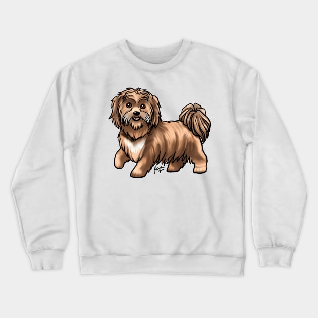 Dog - Shih Tzu - Liver Crewneck Sweatshirt by Jen's Dogs Custom Gifts and Designs